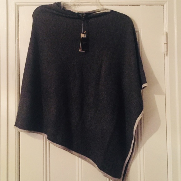 NWT 100% Pure Cashmere Asymmetrical Poncho - Picture 2 of 4